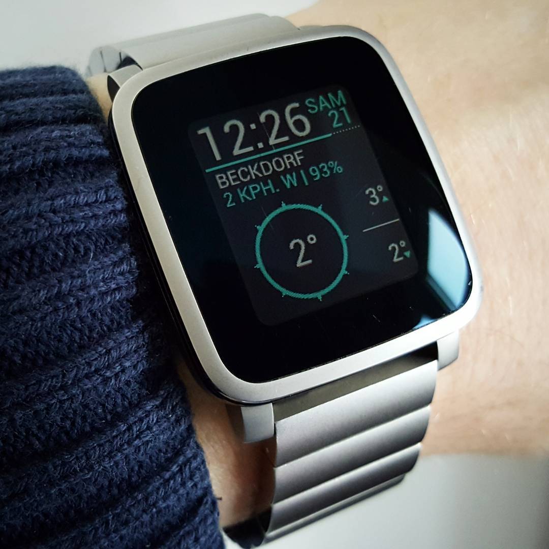 Simply Weather - Pebble Watchface on Pebble Time Steel