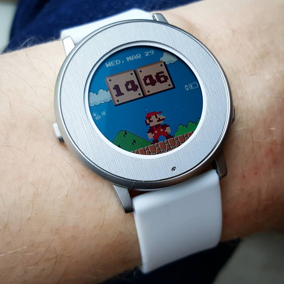 Mario Time Watchface - Pebble Watchface on Pebble Time Round