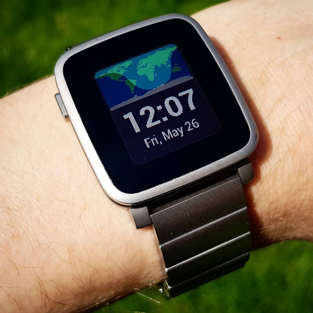 Day and Night Earth Watchface - Pebble Watchface on Pebble Time Steel