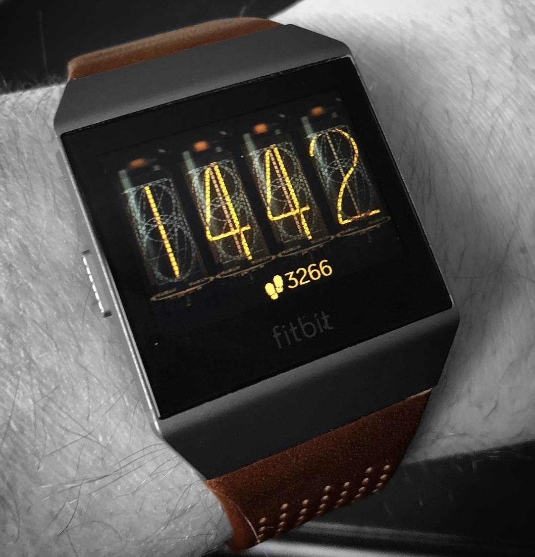 Nixie Clock - Fitbit Clock Face on Fitbit Ionic
