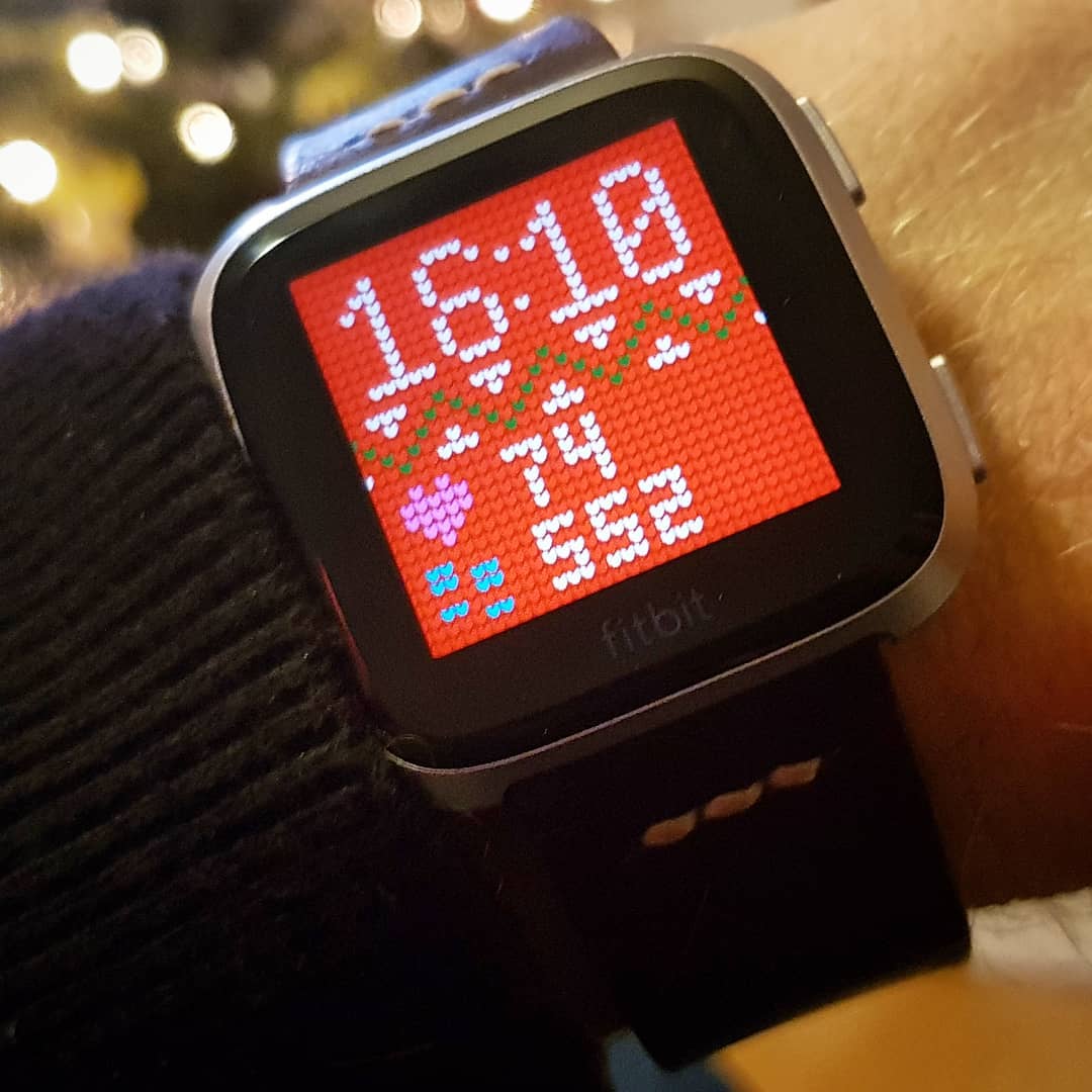  Christmas Sweater - Fitbit Clock Face on Fitbit Versa