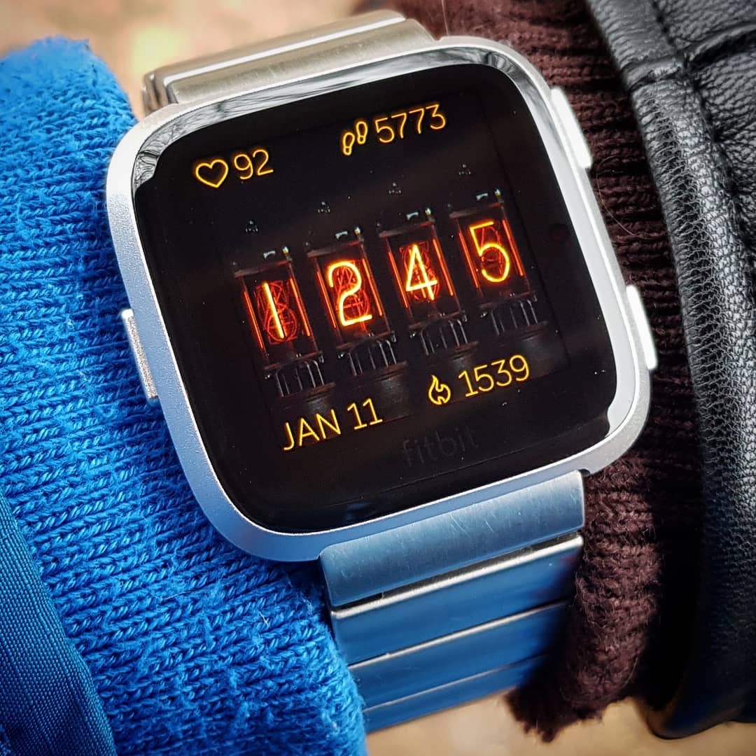 Nixie Tubes - Fitbit Clock Face on Fitbit Versa