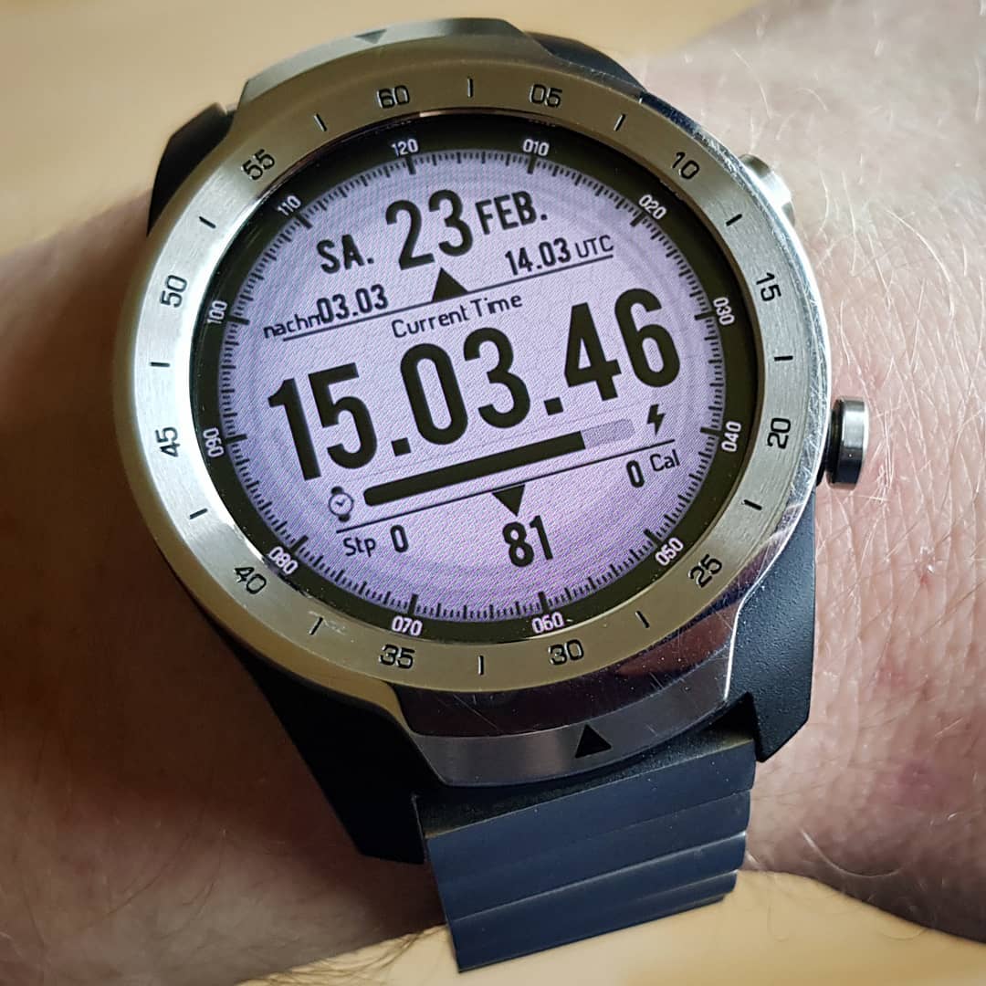 White Tactical 24H - Wear OS Watchface on Mobvoi TicWatch Pro